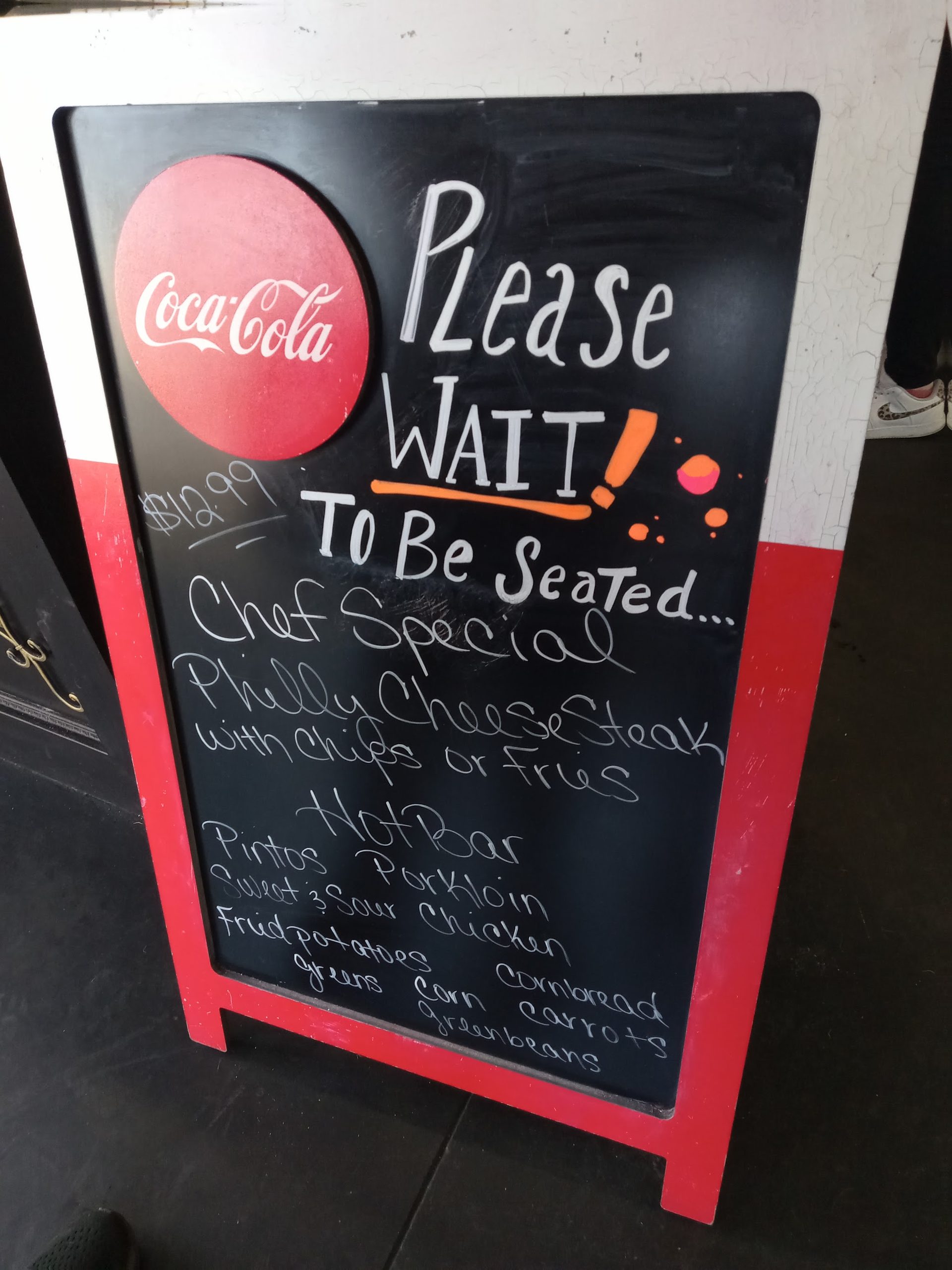 Daily specials on the chalkboard